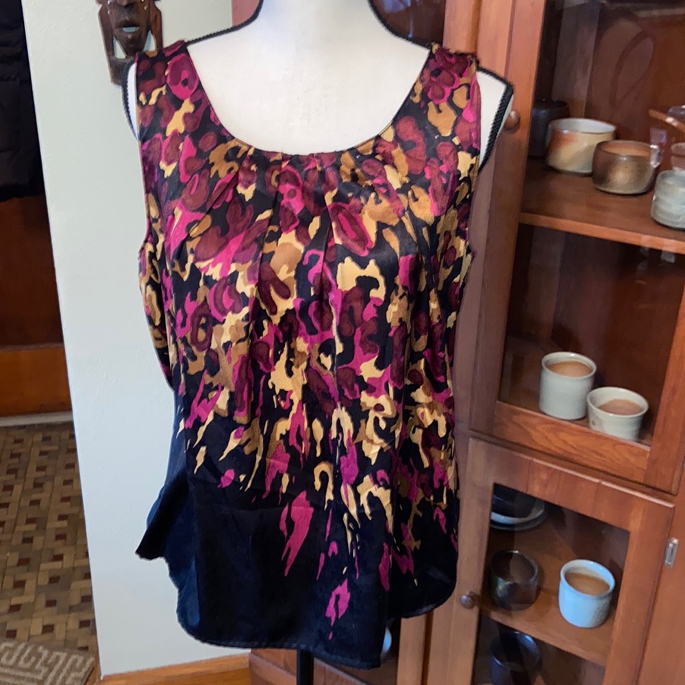 animal print sleeveless blouse